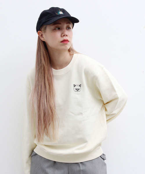 Didizizi ディディジジ の ネコ刺繍 裏毛po スウェット Wear