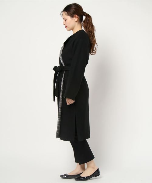 GeeRA（ジーラ）の「フェイクスライバーノーカラーコート（ノーカラーコート・レディース・ブラック/ブラウン・MEDIUM/LARGE/X-LARGE）」の3枚目の写真