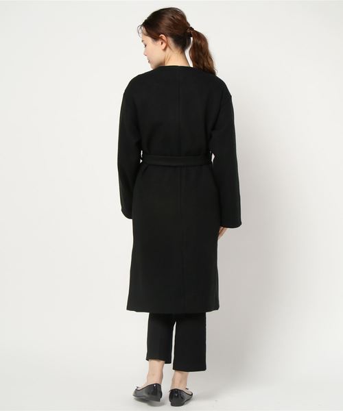 GeeRA（ジーラ）の「フェイクスライバーノーカラーコート（ノーカラーコート・レディース・ブラック/ブラウン・MEDIUM/LARGE/X-LARGE）」の4枚目の写真