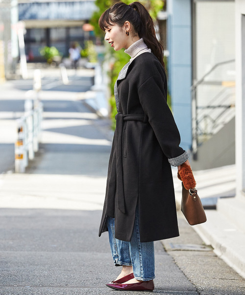 GeeRA（ジーラ）の「フェイクスライバーノーカラーコート（ノーカラーコート・レディース・ブラック/ブラウン・MEDIUM/LARGE/X-LARGE）」の10枚目の写真