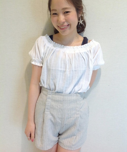 Chico（チコ）の「ストライプショートPT（その他パンツ・レディース・ホワイト/グレー/ネイビー・FREE）」の16枚目の写真