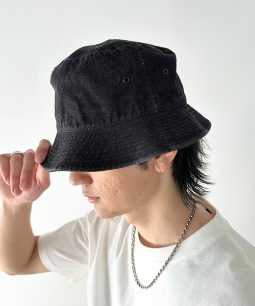 newhattan（ニューハッタン）の「newhattan /ニューハッタン バケットハット ツイル デニム（ハット・メンズ・ホワイト/ブラック/ダークブラウン/ベージュ/ネイビー/カーキ/ベージュ系その他/グリーン系その他/ライトベージュ/チャコール/ダークグリーン/ライトブルー/ダークブルー/ダークブラック/ライトブラック・S/M/L/XL/M/L）」の3枚目の写真