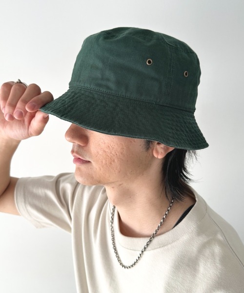 newhattan（ニューハッタン）の「newhattan /ニューハッタン バケットハット ツイル デニム（ハット・メンズ・ホワイト/ブラック/ダークブラウン/ベージュ/ネイビー/カーキ/ベージュ系その他/グリーン系その他/ライトベージュ/チャコール/ダークグリーン/ライトブルー/ダークブルー/ダークブラック/ライトブラック・S/M/L/XL/M/L）」の10枚目の写真