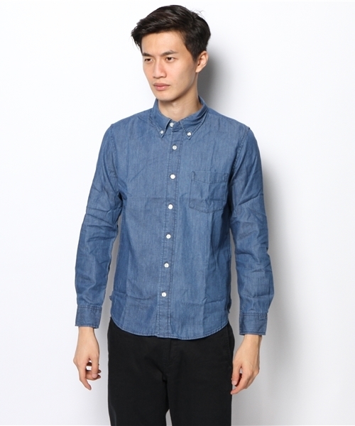 UNION STATION（ユニオンステーション）の「シャンブレーBDシャツ（シャツ/ブラウス・メンズ・ブルー/ダークブルー・LL/MEDIUM/SMALL/LARGE）」の7枚目の写真