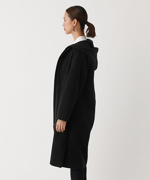 AZUL by moussy(アズールバイマウジー)の「SIDE SLIT HOODIE COAT/サイドスリットフーディコート(ステンカラーコート・レディース・ブラック/サックスブルー/ライトベージュ・SMALL/MEDIUM)」の7枚目の写真