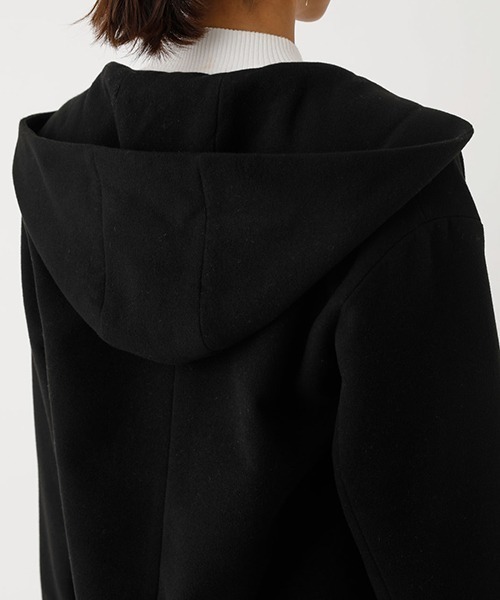 AZUL by moussy(アズールバイマウジー)の「SIDE SLIT HOODIE COAT/サイドスリットフーディコート(ステンカラーコート・レディース・ブラック/サックスブルー/ライトベージュ・SMALL/MEDIUM)」の16枚目の写真