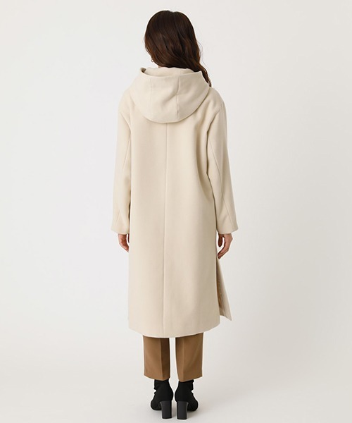 AZUL by moussy(アズールバイマウジー)の「SIDE SLIT HOODIE COAT/サイドスリットフーディコート(ステンカラーコート・レディース・ブラック/サックスブルー/ライトベージュ・SMALL/MEDIUM)」の20枚目の写真