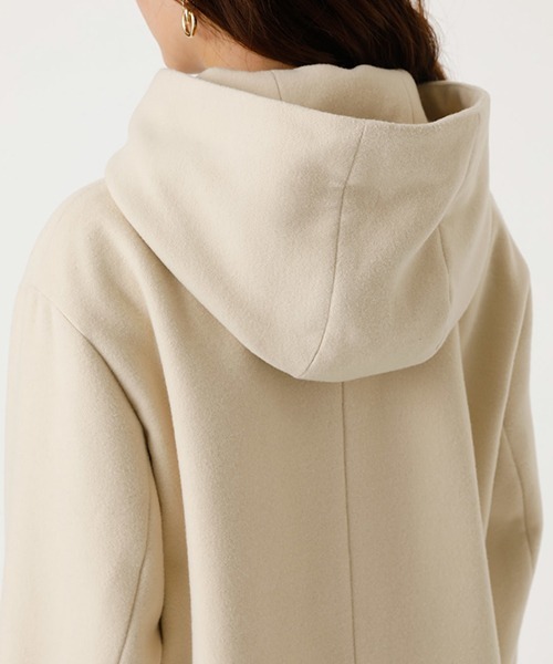 AZUL by moussy(アズールバイマウジー)の「SIDE SLIT HOODIE COAT/サイドスリットフーディコート(ステンカラーコート・レディース・ブラック/サックスブルー/ライトベージュ・SMALL/MEDIUM)」の14枚目の写真