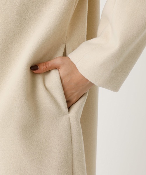 AZUL by moussy(アズールバイマウジー)の「SIDE SLIT HOODIE COAT/サイドスリットフーディコート(ステンカラーコート・レディース・ブラック/サックスブルー/ライトベージュ・SMALL/MEDIUM)」の17枚目の写真