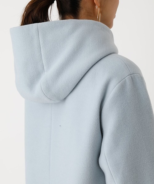 AZUL by moussy(アズールバイマウジー)の「SIDE SLIT HOODIE COAT/サイドスリットフーディコート(ステンカラーコート・レディース・ブラック/サックスブルー/ライトベージュ・SMALL/MEDIUM)」の18枚目の写真