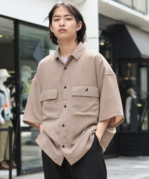 KANGOL | MONO-MART×KANGOL リラックスレギュラー クレリックカラー オーバーサイズ ドレープ 1/2 sleeve CPOシャツ(シャツ/ブラウス)