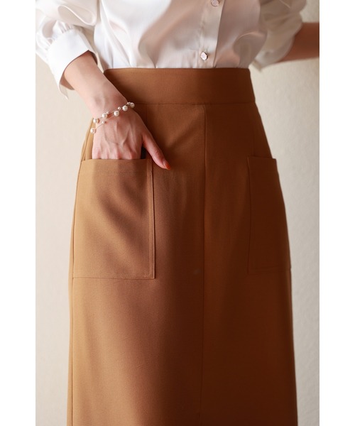 SAISON DE PAPILLON（セゾンドパピヨン）の「センタースリット入りセミタイトスカート（スカート・レディース・ブラック/イエロー/アイボリー/ネイビー/グレー/ミント/カーキ/ラベンダー/ブラウン・M/XL/S/L）」の19枚目の写真