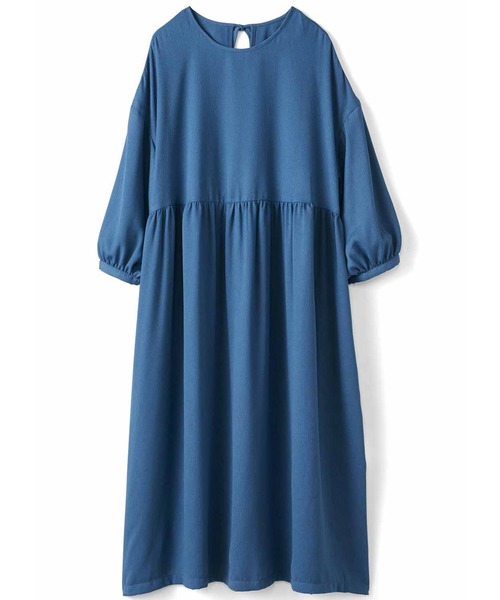 シロップ.(シロップ.)の「リボンをキュッと 後ろスリットワンピース(ワンピース・レディース・ダークブラウン/ブルー・SMALL/MEDIUM/LARGE/X-LARGE/XX-LARGE)」の8枚目の写真