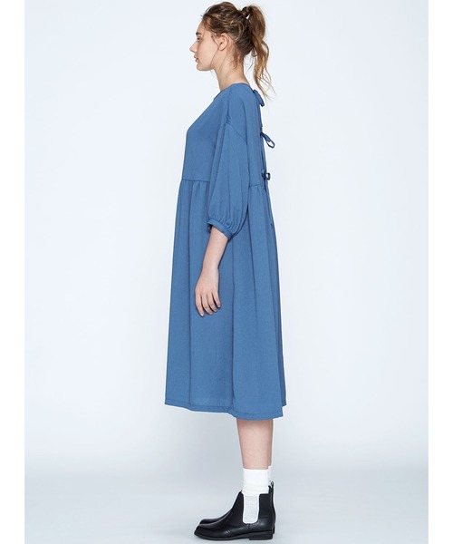 シロップ.(シロップ.)の「リボンをキュッと 後ろスリットワンピース(ワンピース・レディース・ダークブラウン/ブルー・SMALL/MEDIUM/LARGE/X-LARGE/XX-LARGE)」の15枚目の写真