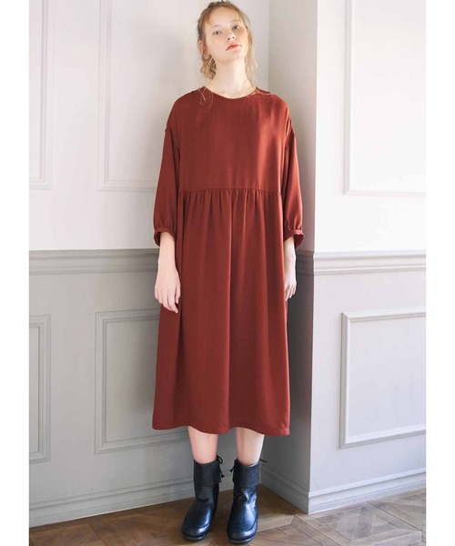 シロップ.(シロップ.)の「リボンをキュッと 後ろスリットワンピース(ワンピース・レディース・ダークブラウン/ブルー・SMALL/MEDIUM/LARGE/X-LARGE/XX-LARGE)」の20枚目の写真
