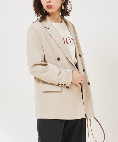 natural couture（ナチュラルクチュール）の「テーラードおしゃれジャケット（テーラードジャケット・レディース・ベージュ/ネイビー/ミント・FREE）」の13枚目の写真