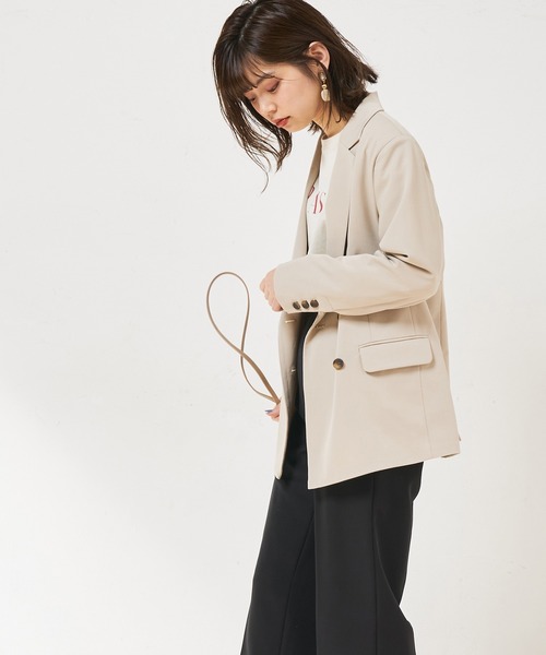 natural couture（ナチュラルクチュール）の「テーラードおしゃれジャケット（テーラードジャケット・レディース・ベージュ/ネイビー/ミント・FREE）」の4枚目の写真