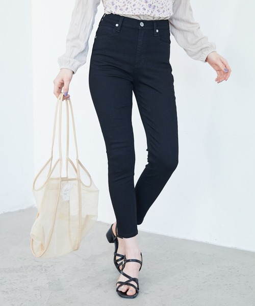 Heather（ヘザー）の「ヘザーISKOレギュラースキニーＳ【股下-5㎝】 881819（デニムパンツ・レディース・ブラック/ワンウォッシュ・SMALL/MEDIUM/LARGE/X-LARGE/X-SMALL）」の2枚目の写真