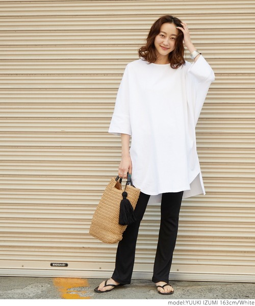 coca(coca)(コカ)の「前後テレコビックTシャツ(Tシャツ/カットソー・レディース・ブラック/ホワイト・ONE SIZE)」の9枚目の写真