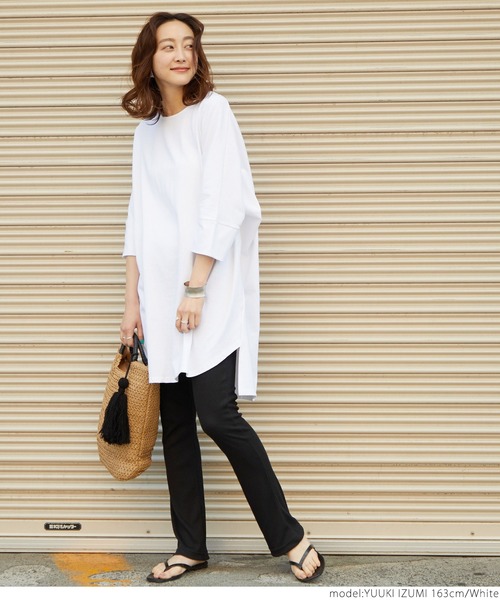 coca(coca)(コカ)の「前後テレコビックTシャツ(Tシャツ/カットソー・レディース・ブラック/ホワイト・ONE SIZE)」の8枚目の写真