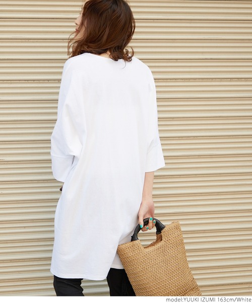 coca(coca)(コカ)の「前後テレコビックTシャツ(Tシャツ/カットソー・レディース・ブラック/ホワイト・ONE SIZE)」の12枚目の写真