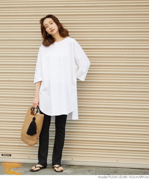 coca(coca)(コカ)の「前後テレコビックTシャツ(Tシャツ/カットソー・レディース・ブラック/ホワイト・ONE SIZE)」の11枚目の写真