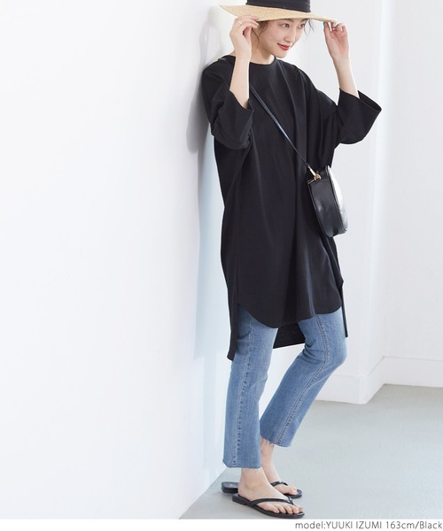 coca(coca)(コカ)の「前後テレコビックTシャツ(Tシャツ/カットソー・レディース・ブラック/ホワイト・ONE SIZE)」の4枚目の写真