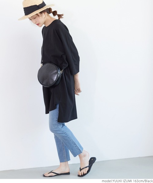 coca(coca)(コカ)の「前後テレコビックTシャツ(Tシャツ/カットソー・レディース・ブラック/ホワイト・ONE SIZE)」の3枚目の写真