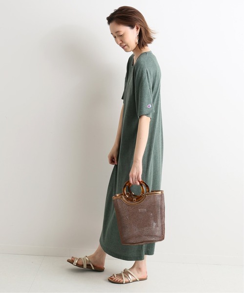 SLOBE IENA(スローブイエナ)の「【Champion/チャンピオン】SLOBE別注カットソーロングワンピース【洗濯機使用可(ネット使用)】◆(ワンピース・レディース・ホワイト/ブラック/ベージュ/パープル/グリーン・FREE)」の9枚目の写真