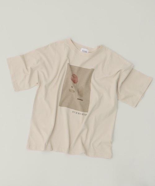 CLEIO（クレイオ）の「【CLEIO】ニュアンスプリントTシャツ（Tシャツ/カットソー・レディース・アイボリー/カーキ・FREE）」の6枚目の写真