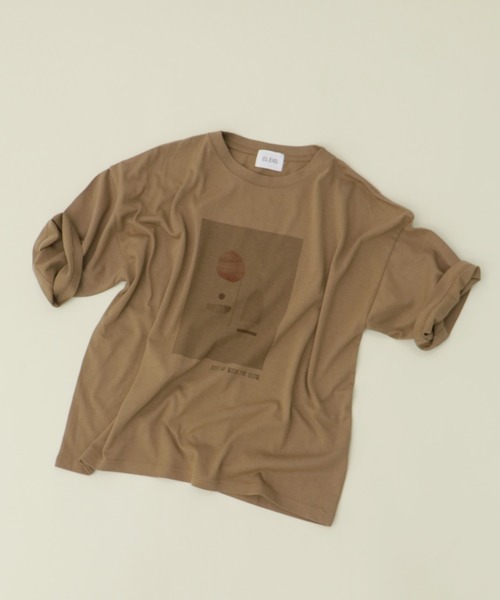 CLEIO（クレイオ）の「【CLEIO】ニュアンスプリントTシャツ（Tシャツ/カットソー・レディース・アイボリー/カーキ・FREE）」の7枚目の写真