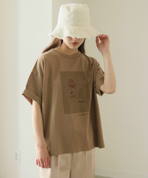 CLEIO（クレイオ）の「【CLEIO】ニュアンスプリントTシャツ（Tシャツ/カットソー・レディース・アイボリー/カーキ・FREE）」の15枚目の写真