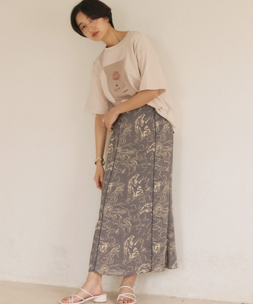 CLEIO（クレイオ）の「【CLEIO】ニュアンスプリントTシャツ（Tシャツ/カットソー・レディース・アイボリー/カーキ・FREE）」の16枚目の写真