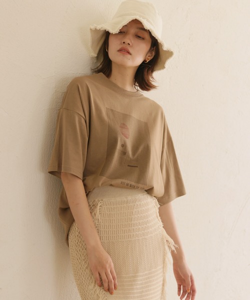 CLEIO（クレイオ）の「【CLEIO】ニュアンスプリントTシャツ（Tシャツ/カットソー・レディース・アイボリー/カーキ・FREE）」の12枚目の写真