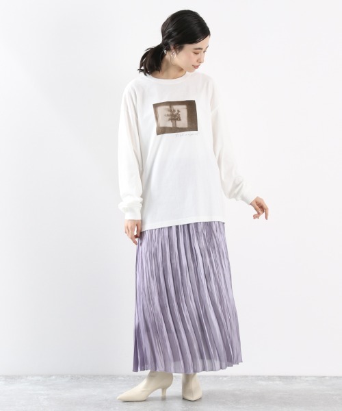 LOWRYS FARM(ローリーズファーム)の「フォトロンT 897587(Tシャツ/カットソー・レディース・チャコールグレー/ホワイト/ホワイト系その他・FREE)」の4枚目の写真