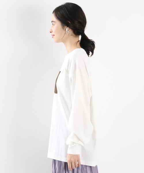 LOWRYS FARM(ローリーズファーム)の「フォトロンT 897587(Tシャツ/カットソー・レディース・チャコールグレー/ホワイト/ホワイト系その他・FREE)」の8枚目の写真