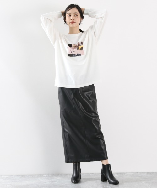 LOWRYS FARM(ローリーズファーム)の「フォトロンT 897587(Tシャツ/カットソー・レディース・チャコールグレー/ホワイト/ホワイト系その他・FREE)」の5枚目の写真