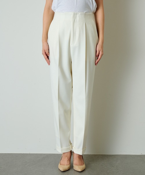 Whim Gazette（ウィムガゼット）の「ハイウエストタックパンツ（その他パンツ・レディース・アイボリー・38/36）」の14枚目の写真
