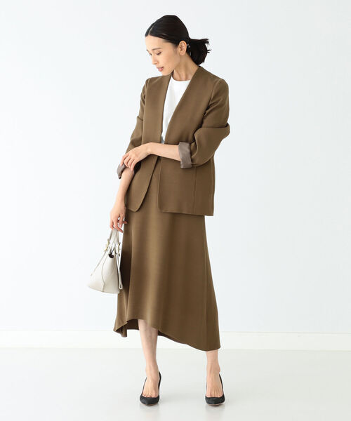 新品 デミルクスビームス レーヨンシルクカラーレスジャケット ネイビー Demi-Luxe BEAMS（デミルクス ビームス）の「Demi-Luxe BEAMS
