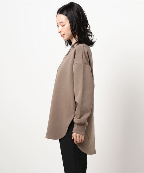 INTERPLANET（インタープラネット）の「CTPUダンボールチュニック（Tシャツ/カットソー・レディース・オフホワイト/チャコールグレー/ブラウン・FREE）」の4枚目の写真