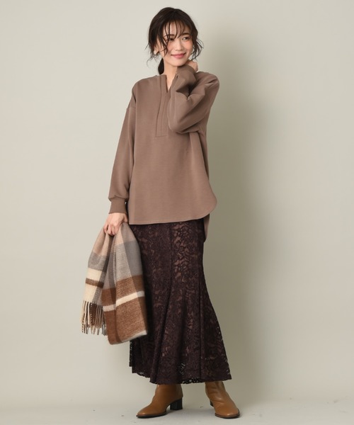 INTERPLANET（インタープラネット）の「CTPUダンボールチュニック（Tシャツ/カットソー・レディース・オフホワイト/チャコールグレー/ブラウン・FREE）」の6枚目の写真