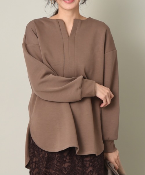 INTERPLANET（インタープラネット）の「CTPUダンボールチュニック（Tシャツ/カットソー・レディース・オフホワイト/チャコールグレー/ブラウン・FREE）」の11枚目の写真