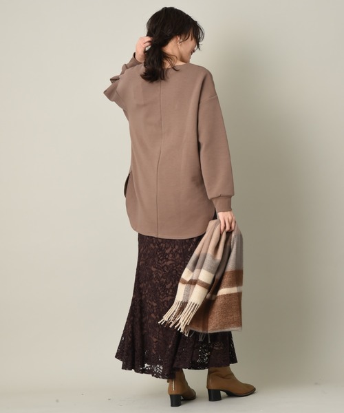 INTERPLANET（インタープラネット）の「CTPUダンボールチュニック（Tシャツ/カットソー・レディース・オフホワイト/チャコールグレー/ブラウン・FREE）」の8枚目の写真