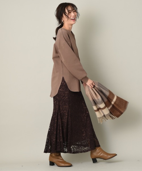 INTERPLANET（インタープラネット）の「CTPUダンボールチュニック（Tシャツ/カットソー・レディース・オフホワイト/チャコールグレー/ブラウン・FREE）」の9枚目の写真