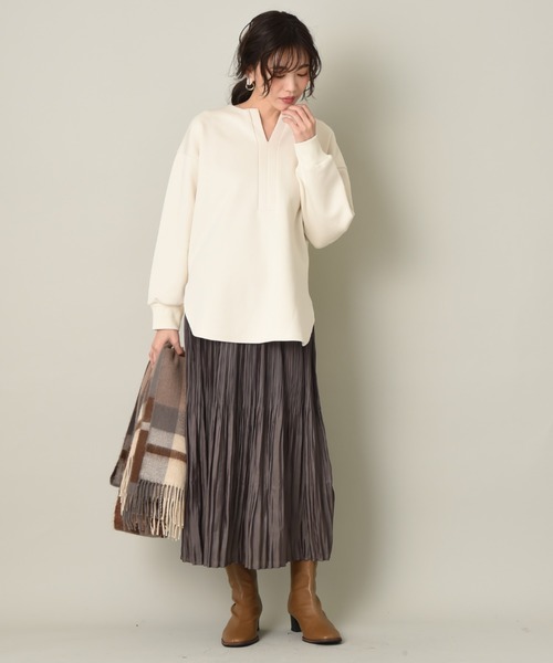 INTERPLANET（インタープラネット）の「CTPUダンボールチュニック（Tシャツ/カットソー・レディース・オフホワイト/チャコールグレー/ブラウン・FREE）」の17枚目の写真