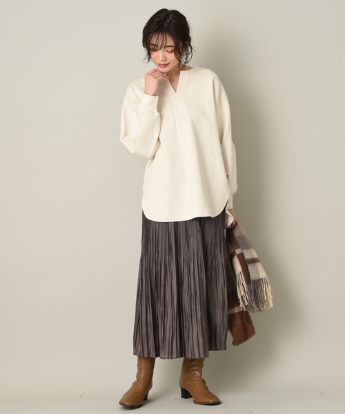 INTERPLANET（インタープラネット）の「CTPUダンボールチュニック（Tシャツ/カットソー・レディース・オフホワイト/チャコールグレー/ブラウン・FREE）」の19枚目の写真