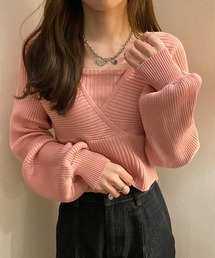 フェイクレイヤード ニット プルオーバー