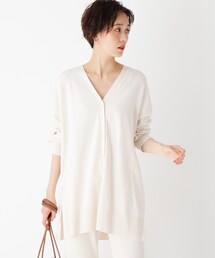 OPAQUE.CLIP | Lux organic cotton 天竺編みVネックロングカーディガン(カーディガン/ボレロ)