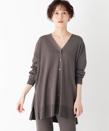 OPAQUE.CLIP | Lux organic cotton 天竺編みVネックロングカーディガン(カーディガン/ボレロ)