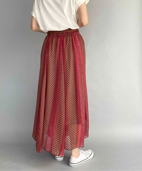 PICCIN（ピッチン）の「エスニックストライププリントスカート（スカート・レディース・ピンク/ベージュ/ブラック・M）」の6枚目の写真